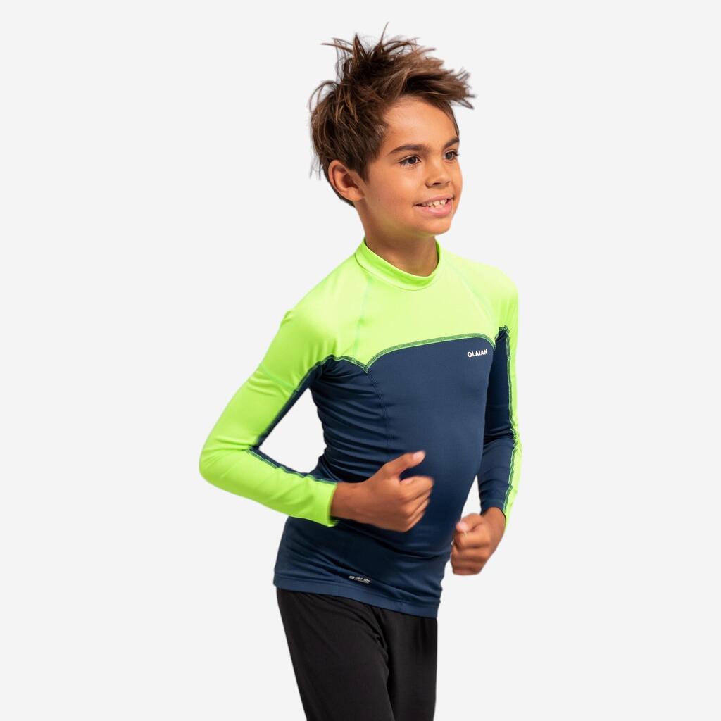 Boy's long sleeve sun top blue green